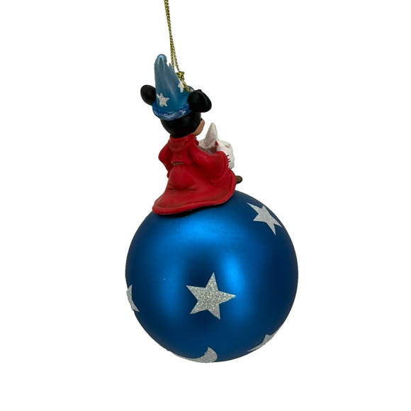 Disney Sorcerer Mickey on Blue Moon & Stars Ornament – Christmas Decoration - Picture 4 of 10